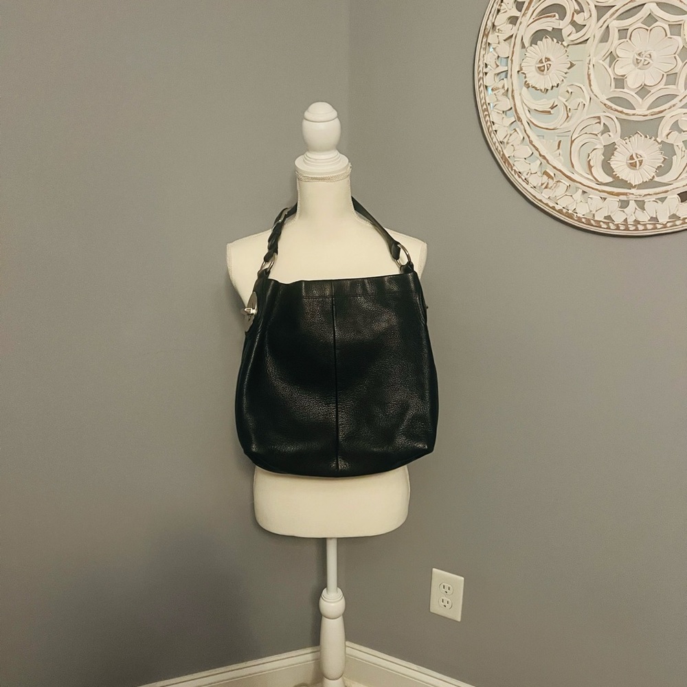 Coach Black Leather Hobo Bag